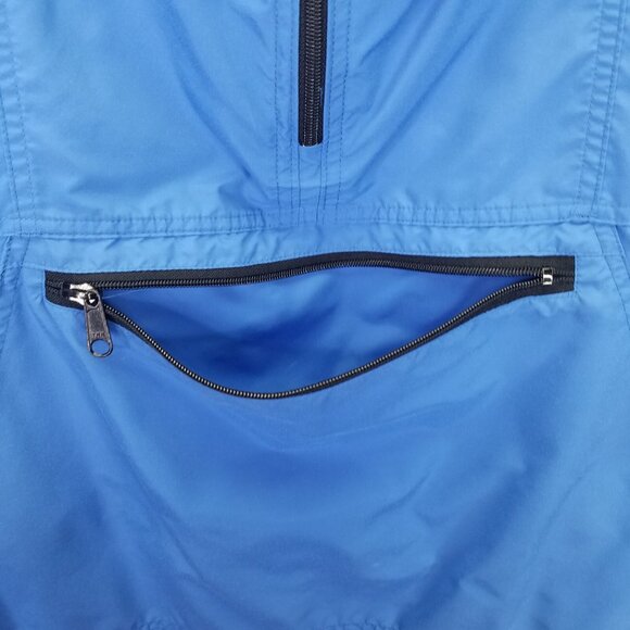 Vtg LL BEAN Windbreaker Jacket Men's L Blue Anorak Hooded Zip Pocket Canvas USA - Picture 11 of 16